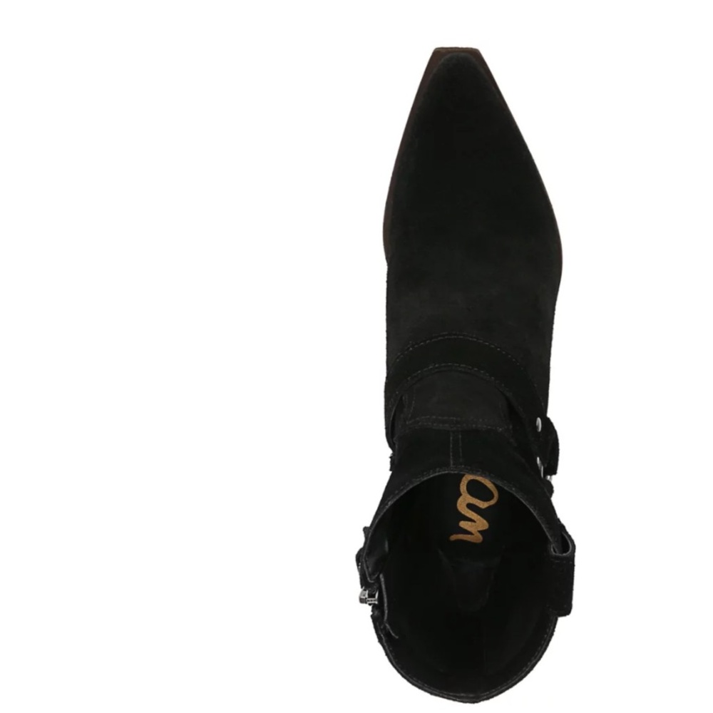 NWT SAM EDELMAN Black suede Ankle Boots w zip retail $170 - Picture 4 of 6